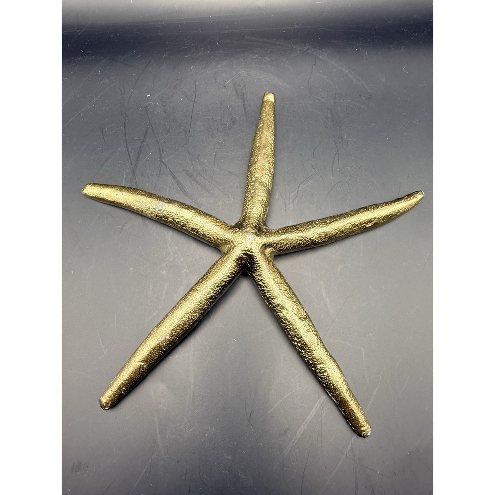 Vintage Gold Cast Aluminum Starfish Coastal Beach Nautical Table Decor‎ 9"